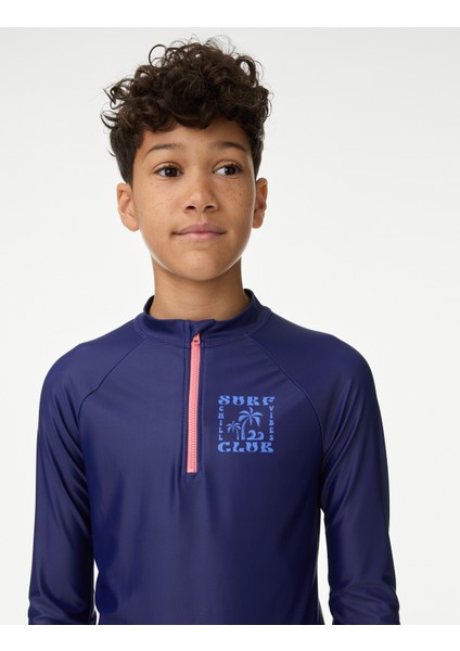 Fermuarlı Uzun Kollu T-Shirt