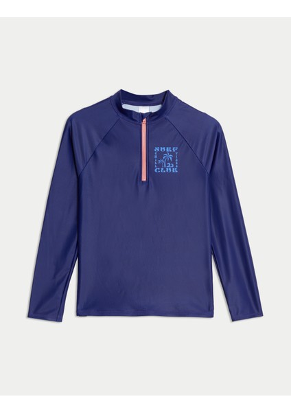 Fermuarlı Uzun Kollu T-Shirt