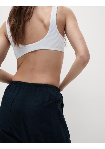 Tapered Fit Keten Pantolon