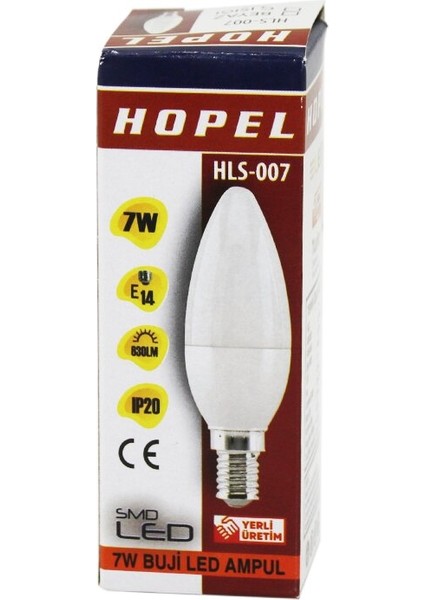 7W - E14 Buji LED Mum Ampul 630LM HLS-007 (4401)