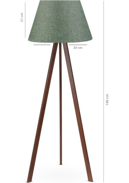 Artgift Tripod Ayaklı Ahşap Gövdeli Haki Başlıklı Lambader Yeşil AAG-832 fiyatları
