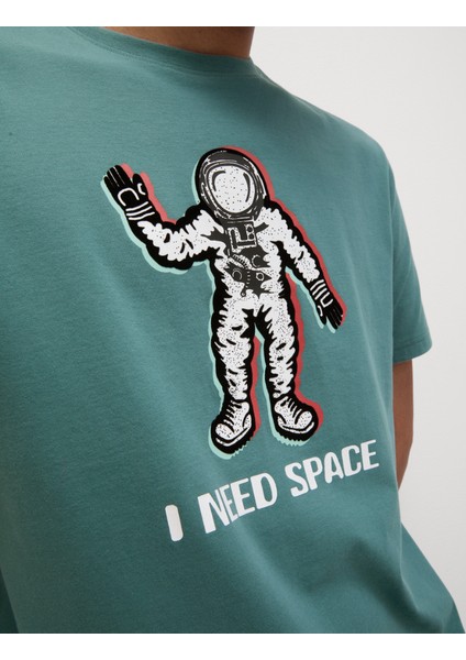 Saf Pamuklu Spaceman Grafikli Pijama Üstü modelleri
