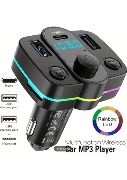 S19 - Çift USB Type-C Mp3 Onatıcı Kablosuz Fm Verci Sd Card & Çağrı Hands Free modelleri