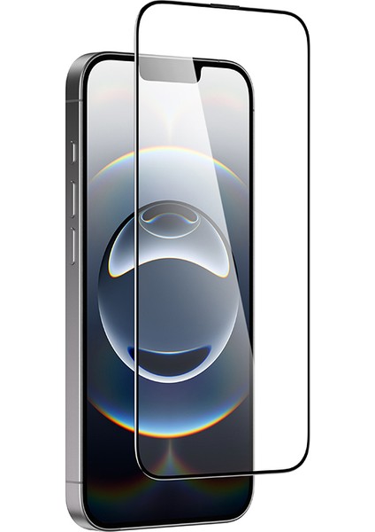 iPhone 16E Amazingthing Titan Şeffaf Hd Görünümlü Temperli Cam Ekran Koruyucu Siyah