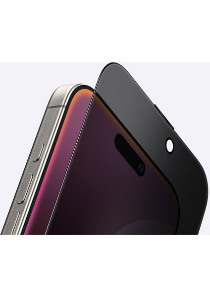 iPhone 16 Amazingthing Titan Serisi Privacy Hayalet Temperli Cam Ekran Koruyucu Siyah modelleri