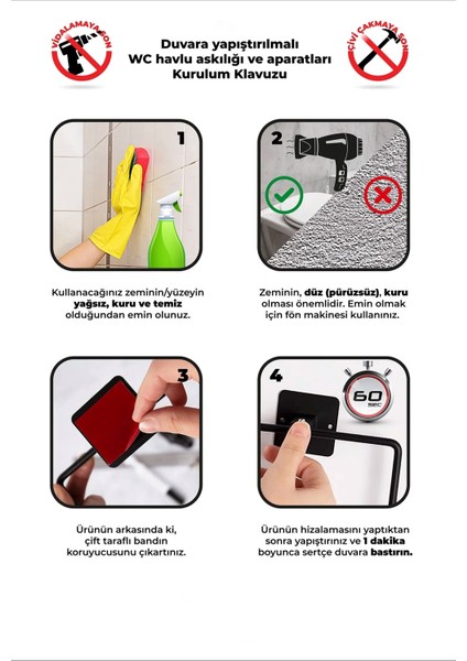 Yapışkanlı Kare Havluluk