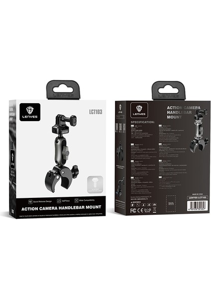LCT103 Bisiklet ve Motosiklet Direksiyon Aksiyon Kamera Tutucu Siyah indirimleri