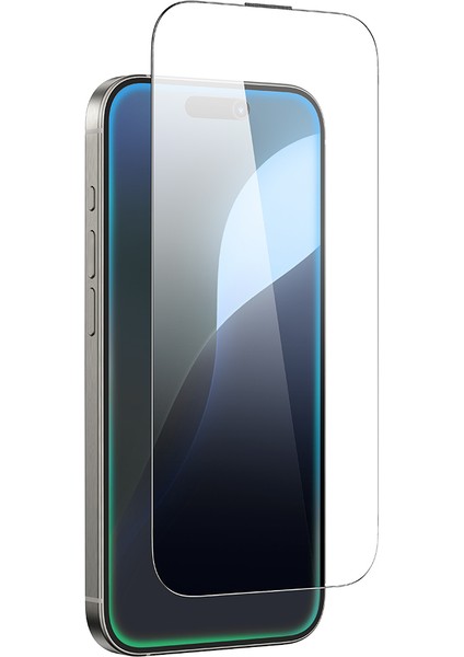 iPhone 16 Amazingthing Titan Şeffaf Hd Görünümlü Temperli Cam Ekran Koruyucu Siyah