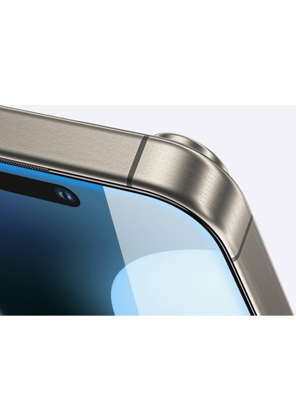 iPhone 16 Pro Amazingthing Titan Şeffaf Hd Görünümlü Temperli Cam Ekran Koruyucu Siyah modelleri