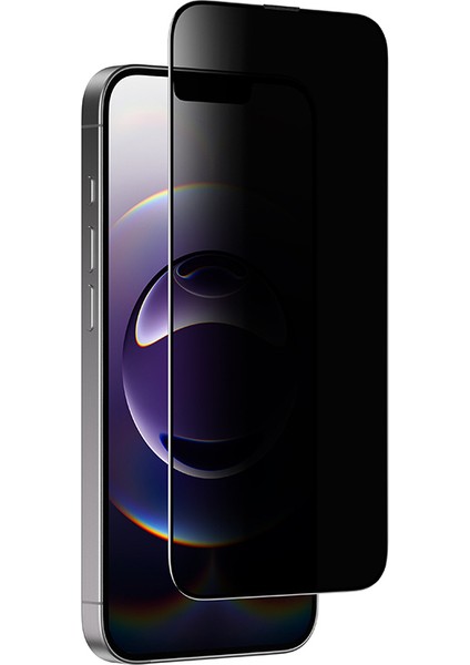 iPhone 16E Amazingthing Titan Serisi Privacy Hayalet Temperli Cam Ekran Koruyucu Siyah