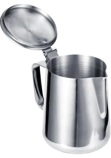Süt Potu Kapaklı 500 ml Çelik ve Kahve Köpürtücü Pilli 2li Mini Mikser Latte Süt Potu Kapaklı modelleri