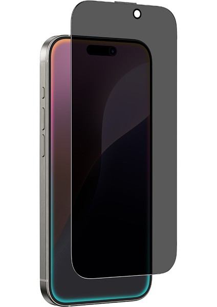 iPhone 16 Pro Amazingthing Titan Serisi Privacy Hayalet Temperli Cam Ekran Koruyucu Siyah