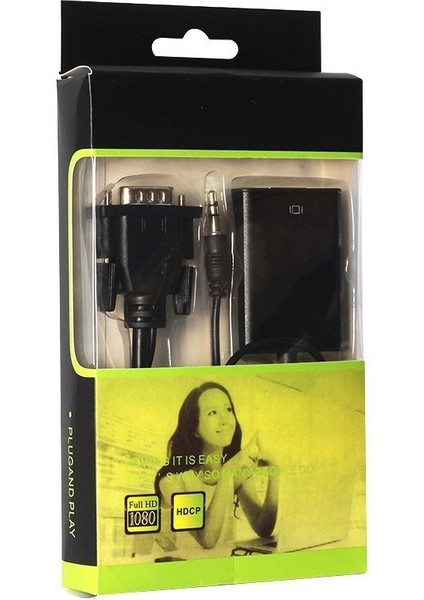 VGA Erkek To HDMI Dişi Dönüştürücü Kablo