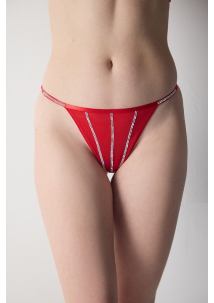 Taşlı String Tül Külot