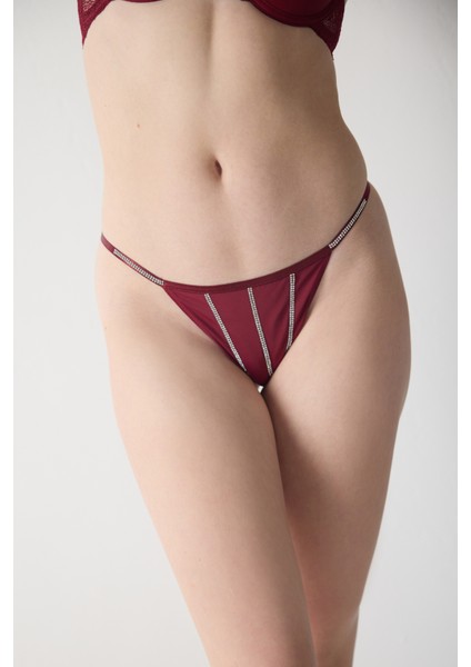 Taşlı String Tül Külot