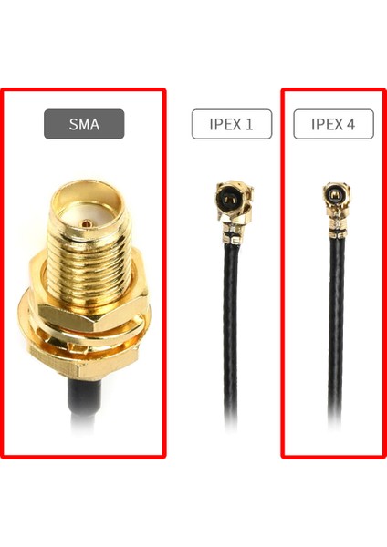 20CM Sma Dişi Ipex4 Mhf4 Rf Bağlantı Kablosu Sma Dişi Soket To Altın Kaplama Konnektör Koaksiyel Kab