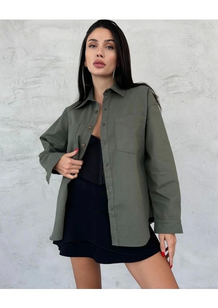 Lavida Butik Kadın Çıt Kapama Cepli Gömlek Ceket Ince Sezonluk fiyatları