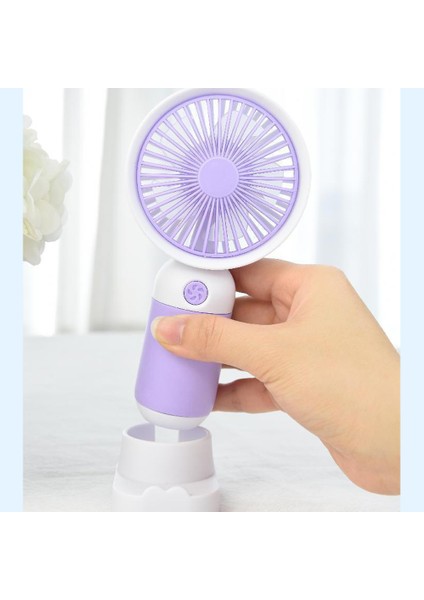 Sevimli Karakter Desenli Sessiz Usb Şarjlı Mini Fan Kalemtraşlı, Taşınabilir Masaüstü Fan indirimleri
