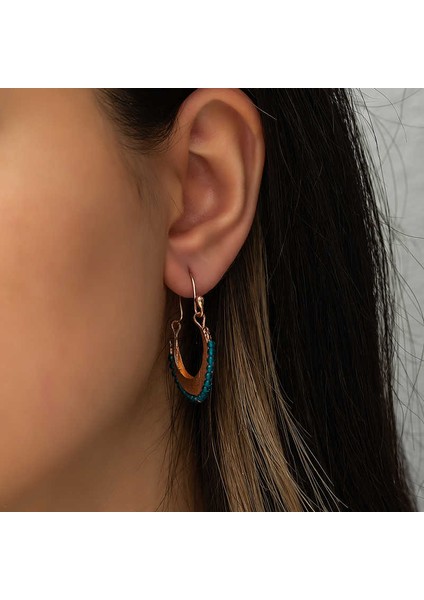 Gümüş Turkuaz Taşlı Bohem Küpe fiyatları