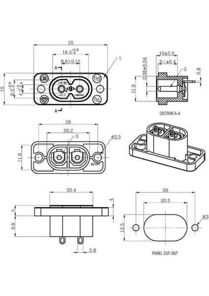 220V 5A Ac Dişi Power Giriş Soketi C7 2 Pin Panel Montaj Tip Elektrik Güç Kablo Bağlantı Konnektörü