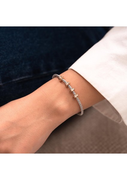 Beyaz Rose Modern Tasarım Kelepçe Bilezik modelleri