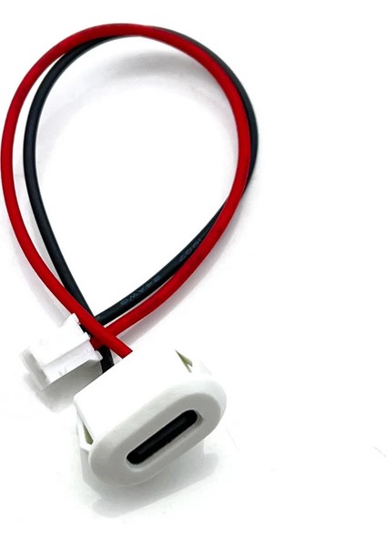 Type C Panel Montaj Dişi Soket 2 Pin 10CM Kablolu Beyaz Uzatma Konnektör Araba Kamera Oyuncak