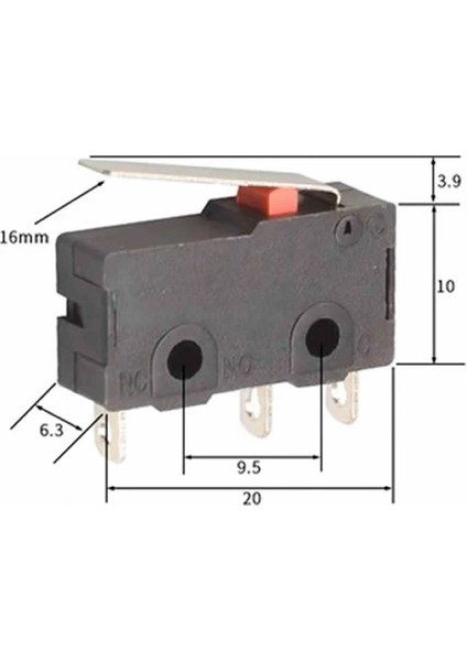 KW11-3Z-B Micro Switch Anahtar 16MM Kol 5A 250V Kollu No Nc Com Spdt Sınırlayıcı Momentary Buton