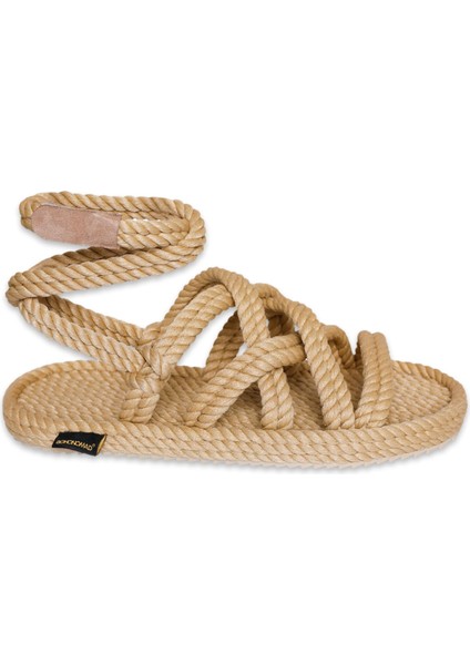 Roma Kauçuk Tabanlı Halat Bej Kadın Sandalet modelleri