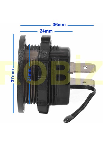 Yuvarlak Voltmetre Termometre 12V 24V Panel Tip Montaj Dijital Kırmızı Renk LED Sıcaklık Isı Voltaj modelleri