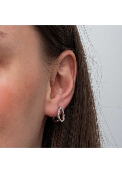 Gümüş Beyaz Taşlı Damla Kadın Küpe fırsatları