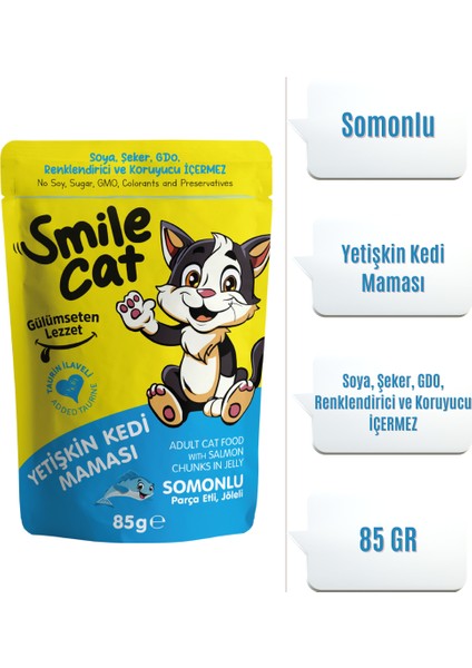 Cat Pouch Yetişkin Kedi Maması Somonlu 85 Gr.