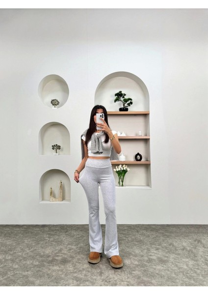 Brshk Model Pamuklu Kaşkorse Likralı Relax Kadın Ispanyol Paça Tayt fiyatları