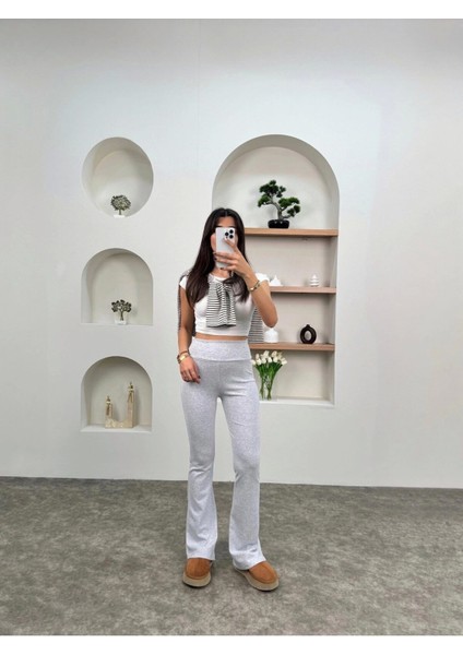 Brshk Model Pamuklu Kaşkorse Likralı Relax Kadın Ispanyol Paça Tayt fırsatları