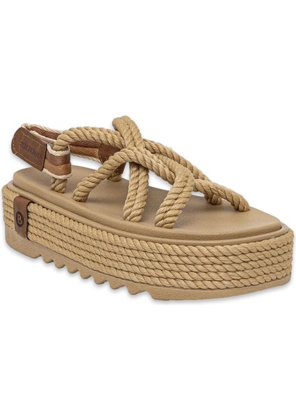 Bodrum Chunky Platform Bej Kadın Sandalet