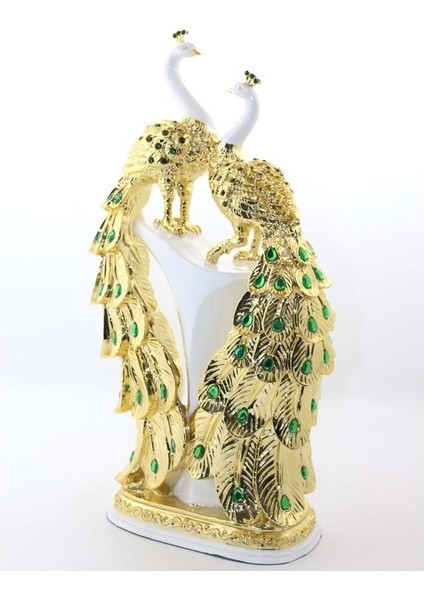 Polyester 2'li Tavuskuşu Biblo