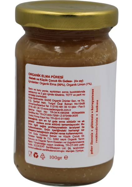 Organik Elma Püresi 100GR +4 Ay