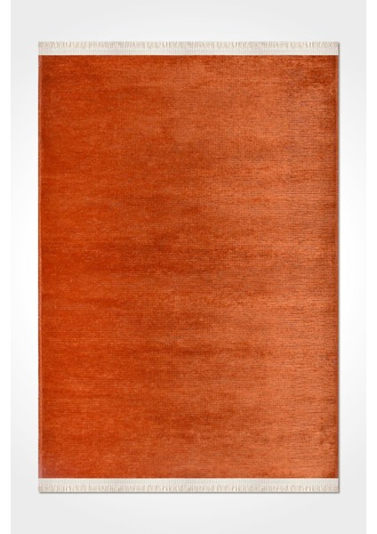 Azra Yıkanabilir Kiremit Rengi Halı – Kaymaz Tabanlı, Yumuşak Dokulu Kilim | Salon, Mutfak, Çocuk Odası modelleri