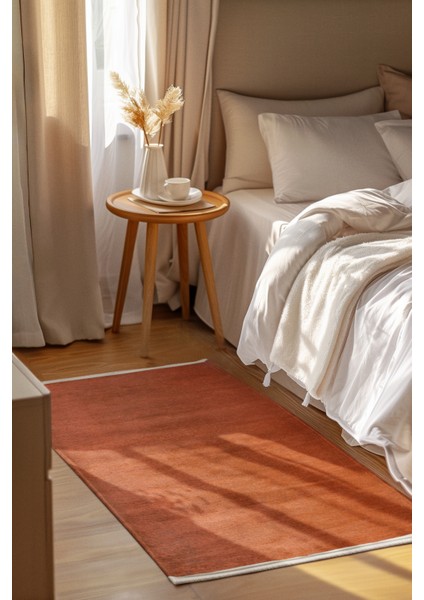 Azra Yıkanabilir Kiremit Rengi Halı – Kaymaz Tabanlı, Yumuşak Dokulu Kilim | Salon, Mutfak, Çocuk Odası fırsatları