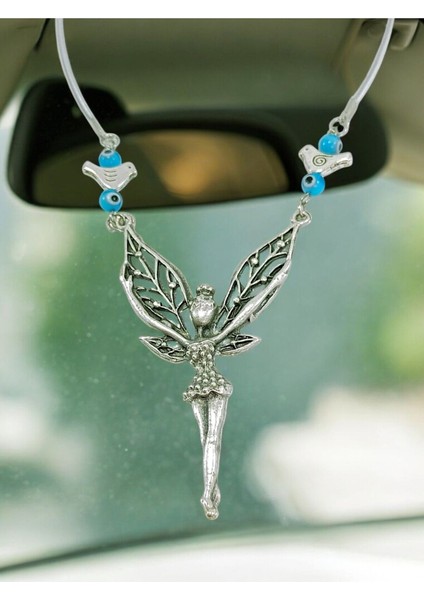 Cam Nazar Boncuğu Detaylı Metal Kanatlı Melek Araba Dikiz Ayna Süsü/kuşlu Yeni Araba Hediyesi fırsatları