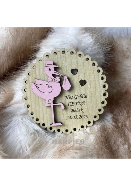 Kişiselleştirilebilir Ahşap Magnet | Kız - Erkek Çocuk Hediyelik |7*7 CM| 10' Lu SET|MG2010