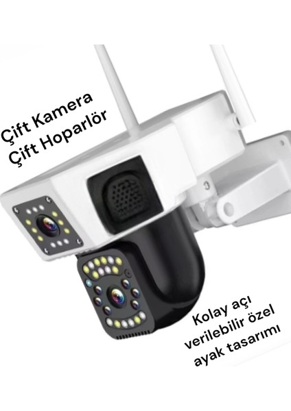 Çift Kameralı 1080P Wıfı Ptz Kamera Yeni Ayak Tasarımı
