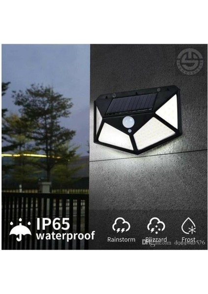 Solar Hareket Sensörlü Duvar Lambası 100 LED
