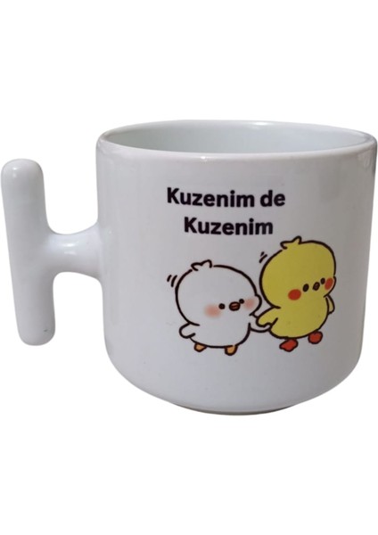Kuzenim De Kuzenim Çift Taraf Baskılı Kupa- Seramik Çay, Kahve Bardağı