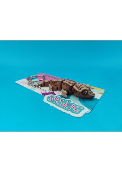 Sevimli Desenli Gecko Anahtarlık - 3D Baskı Özel Tasarım