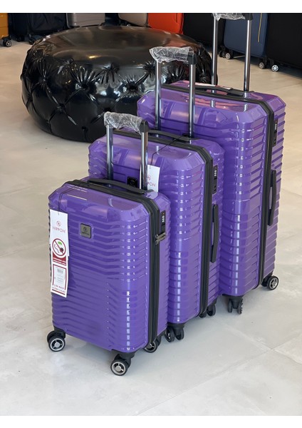 Nıppon Polikarbon Mor Valiz 3'lü Set