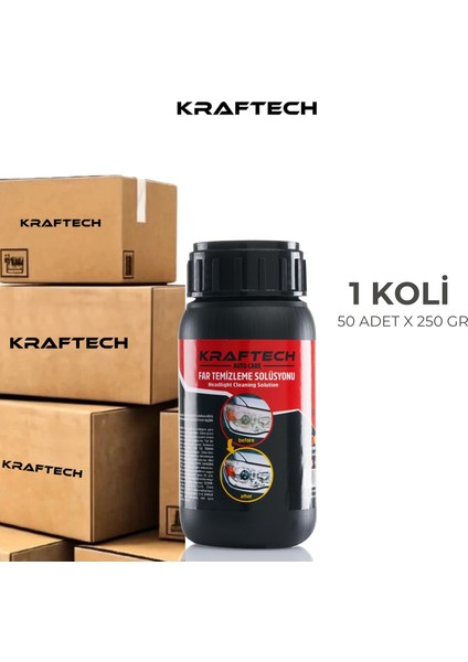 Yeni Nesil Araba Far Temizleme Solüsyonu Kloroform Uyumlu 250 gr x 50 Adet (1 Koli)