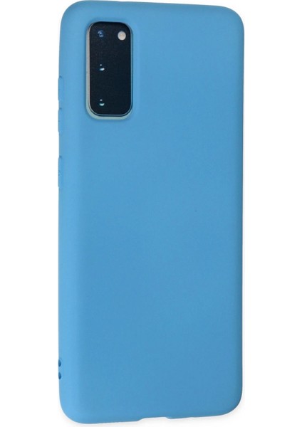 Samsung Galaxy S20 Plus Kılıf Nano Içi Kadife Silikon - Mavi Gnzrz