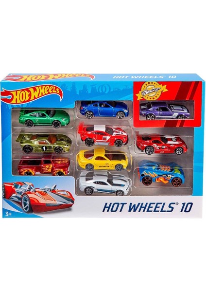 54886 Hot Wheels 10'lu Araba Seti - Karışık Asorti