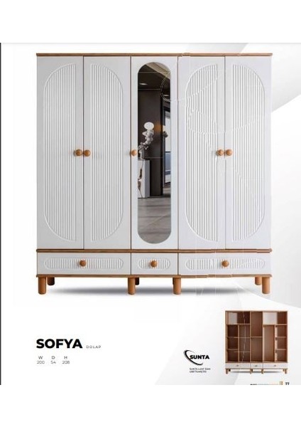 Sofya 5 Kapılı Dolap