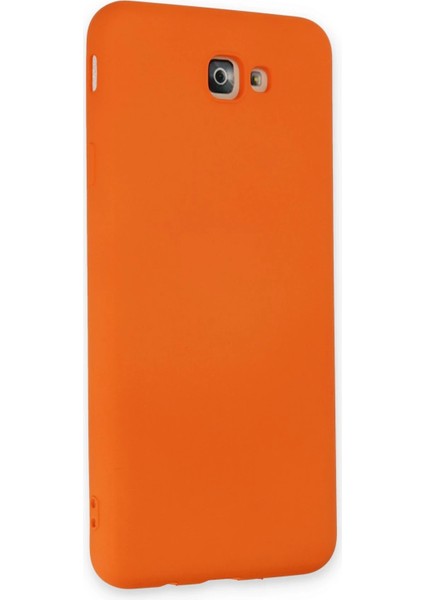 Samsung Galaxy J7 Prime Kılıf Nano Içi Kadife Silikon - Turuncu Gnzrz